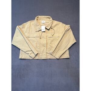 BKE Boxy Collard Cropped Utility Jacket NWT Beige Women’s Med